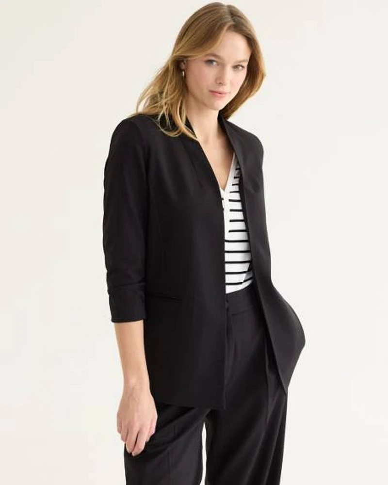 Collarless Open Blazer