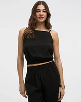 Square-Neck Tank with Bubble Hem