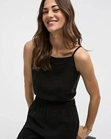 Square-Neck Tank with Bubble Hem