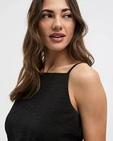 Square-Neck Tank with Bubble Hem