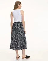 A-Line Crepe Midi Skirt