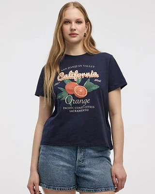 Extended-Sleeve Crew-Neck Graphic T-Shirt