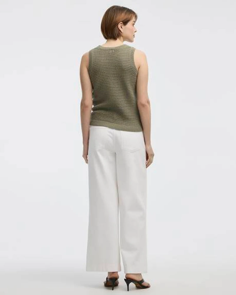 Crew-Neck Tank with Fancy Stitches