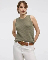 Crew-Neck Tank with Fancy Stitches