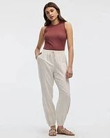Pantalon jogger en mélange de lin