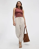 Pantalon jogger en mélange de lin