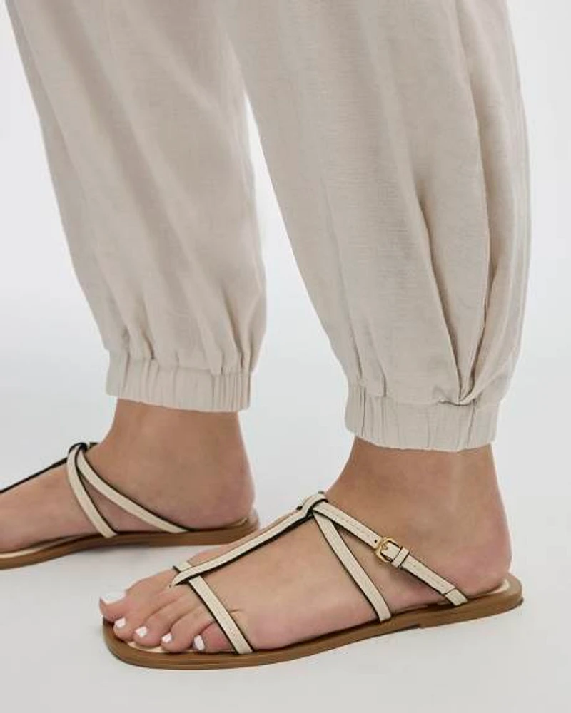 Pantalon jogger en mélange de lin