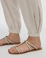 Pantalon jogger en mélange de lin