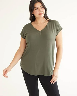 Extended-Sleeve V-Neck Tunic