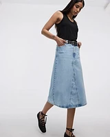 Midi Denim Skirt