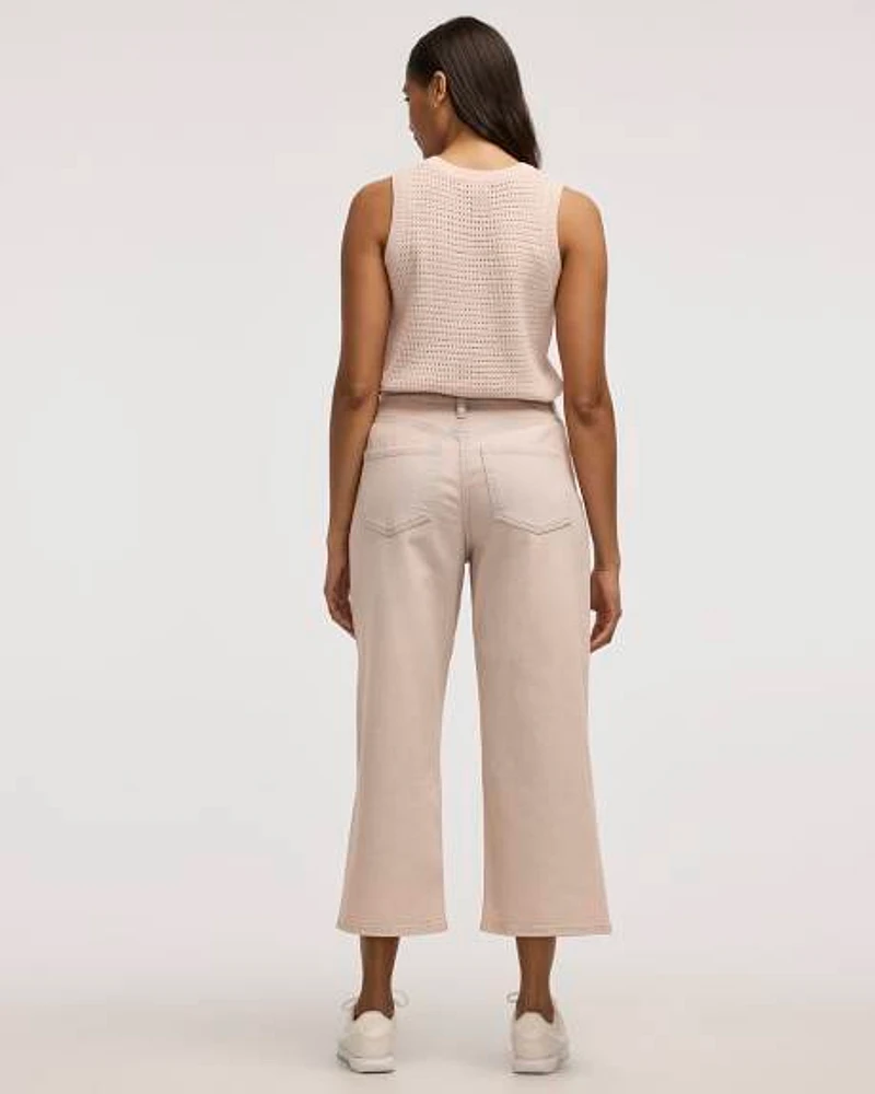 Wide-Leg High-Rise Cropped Jean