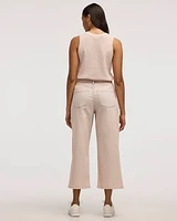 Wide-Leg High-Rise Cropped Jean