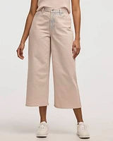 Wide-Leg High-Rise Cropped Jean