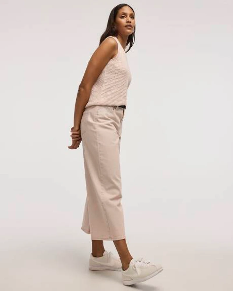 Wide-Leg High-Rise Cropped Jean