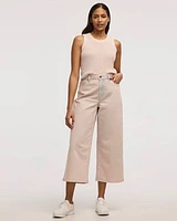 Wide-Leg High-Rise Cropped Jean