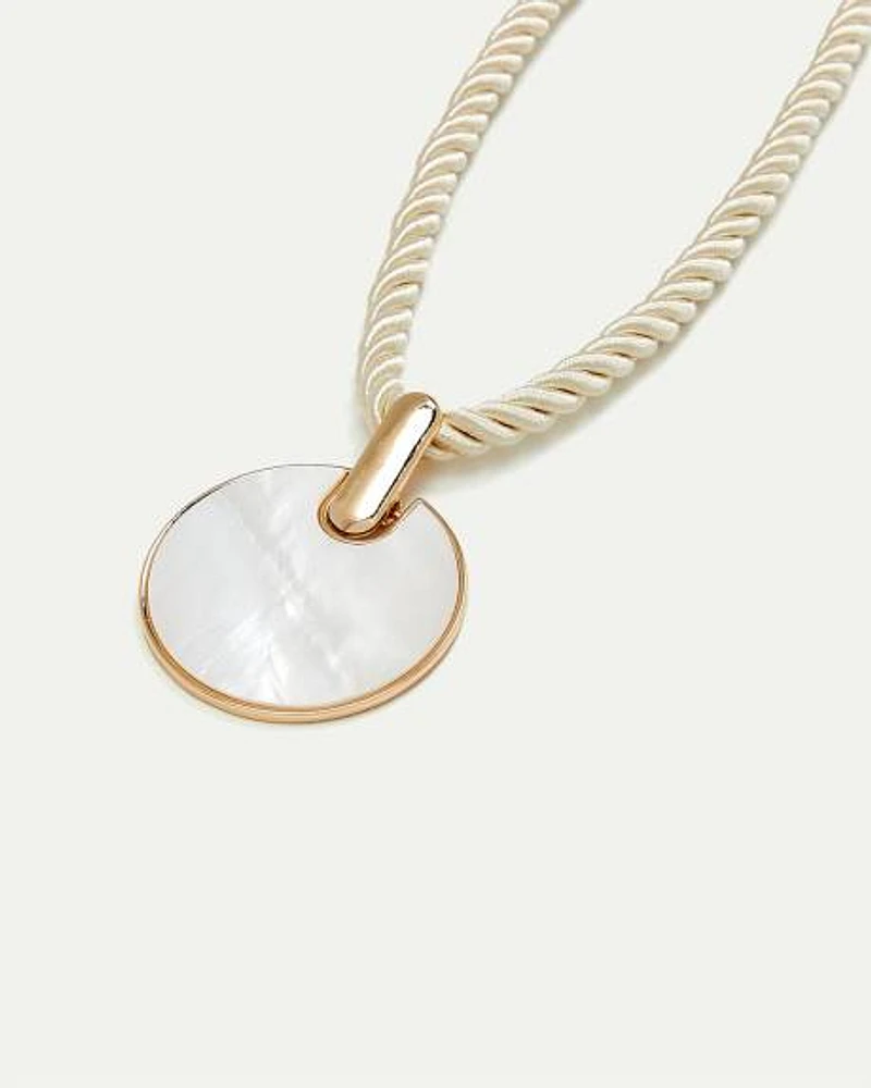 Necklace with Shell Disc Pendant