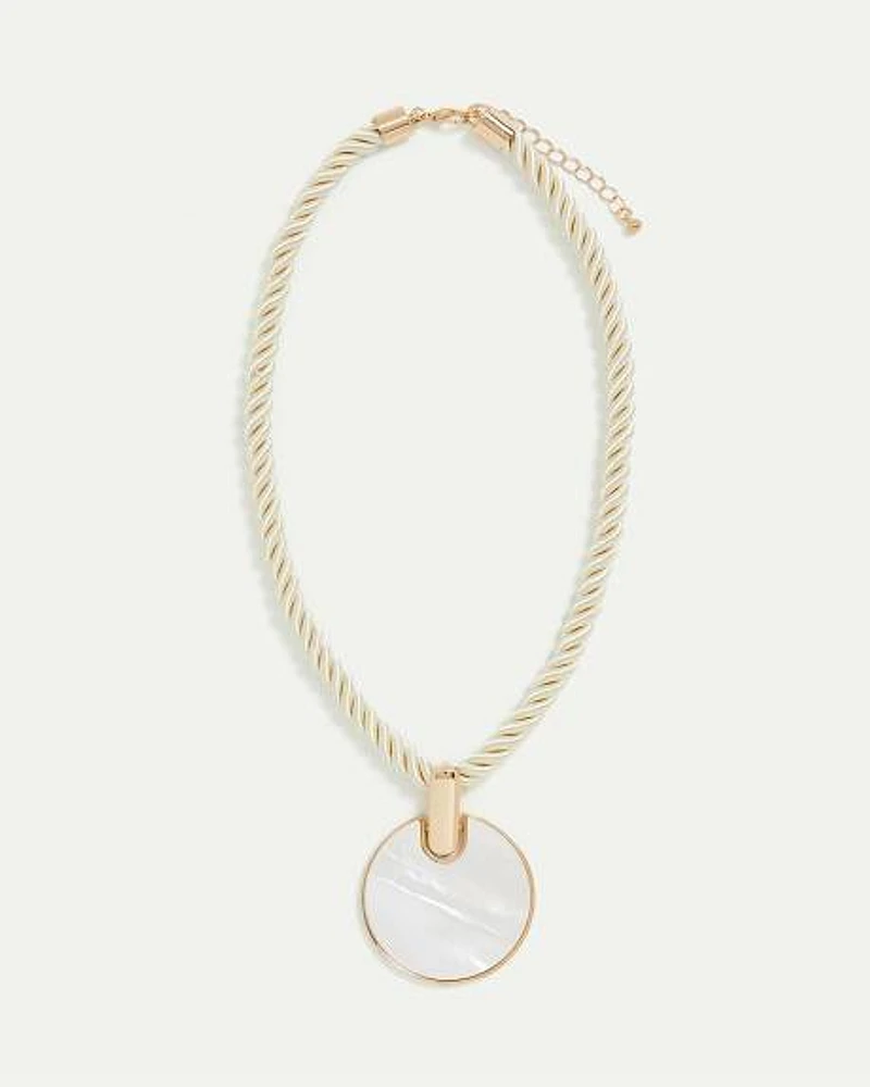 Necklace with Shell Disc Pendant