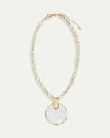 Necklace with Shell Disc Pendant