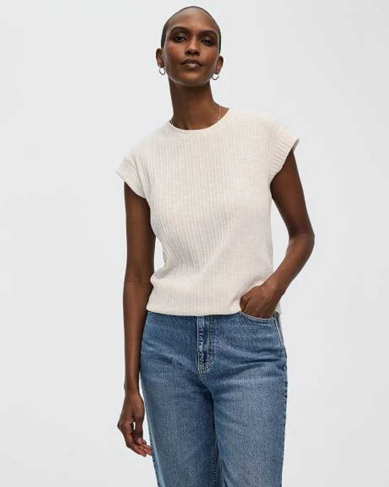 Extended-Sleeve Crew-Neck T-Shirt