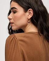Blouse ample à boutonner col rond