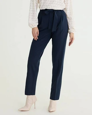 Tapered-Leg High-Rise Pant with Sash