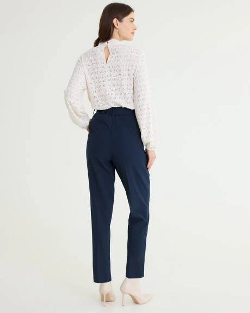 Tapered-Leg High-Rise Pant with Sash