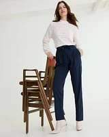 Tapered-Leg High-Rise Pant with Sash