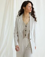 One-Button Linen Blazer