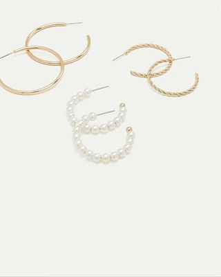 Pearl and Metal Hoops