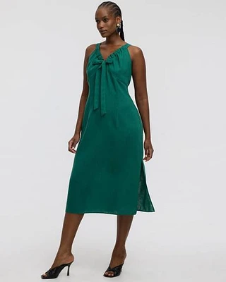 Sleeveless V-Neck Midi Dress