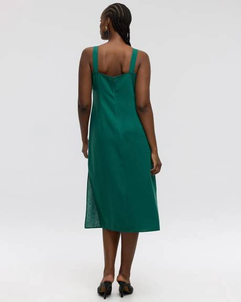 Sleeveless V-Neck Midi Dress