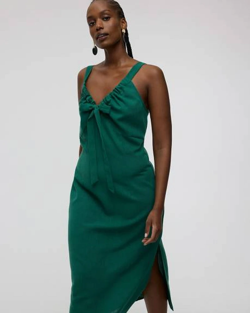 Sleeveless V-Neck Midi Dress