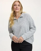 Long-Sleeve Half-Zip Top with Mock Neckline