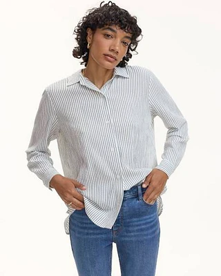 Long-Sleeve Buttoned-Down Blouse