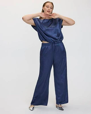 Wide-Leg High-Rise Satin Pant