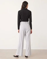 Crosshatch Wide-Leg High-Rise Pants