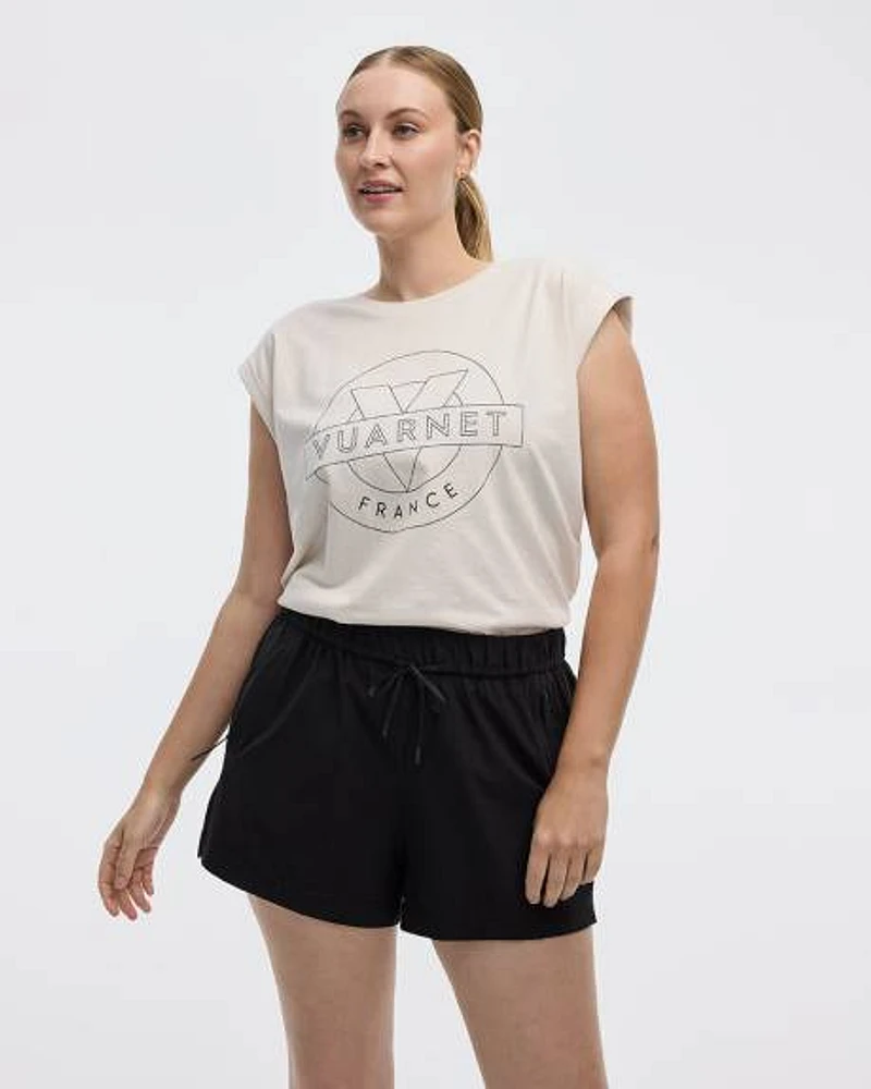 Stretch Pull-On Shorts with Zipped Pockets