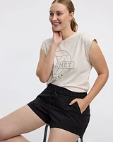 Stretch Pull-On Shorts with Zipped Pockets