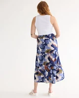 Pull-On Tiered Maxi Skirt