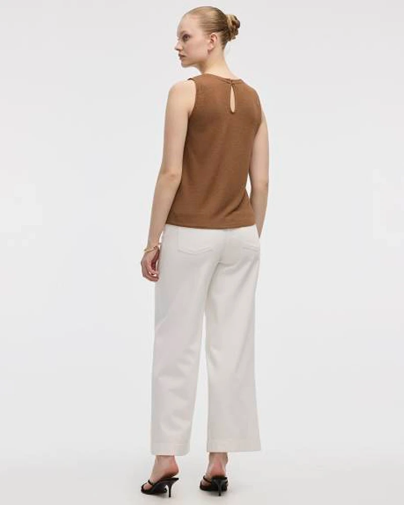 Camisole à col rond avec bordures crochetées