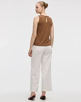 Camisole à col rond avec bordures crochetées