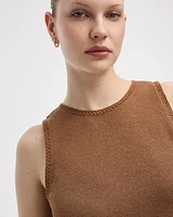 Camisole à col rond avec bordures crochetées