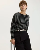 Long-Sleeve Boat-Neck Sweater