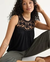 Crew-Neck Crochet Tank