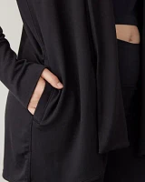 Long-Sleeve Open Cardigan with Side Pockets