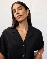 Blouse à manches courtes avec col revers cranté