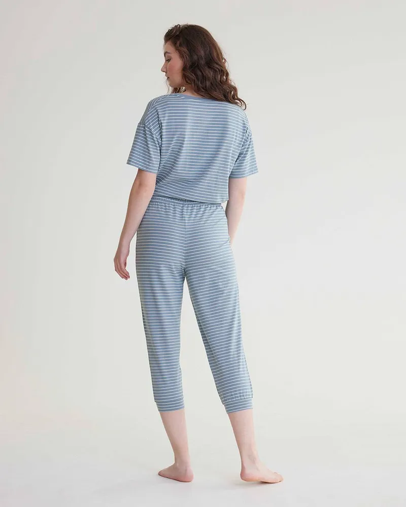 Cropped Jogger Pyjama Pant, R Line, 44% OFF