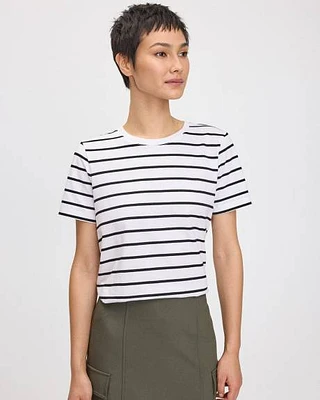 Striped Boyfriend Crew Neck T-Shirt