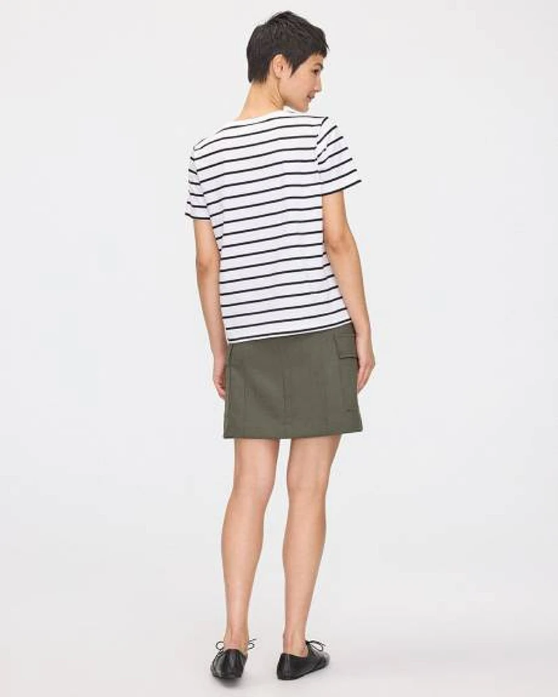 Striped Boyfriend Crew Neck T-Shirt