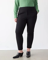 Tapered-Leg High-Rise Twill Pant